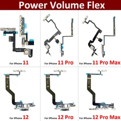 Botones de volumen de encendido para iPhone 11, 11Pro, 12 Pro, 12 Pro Max, Mini interruptor de tecla, Cable flexible con piezas de repuesto de Material metálico