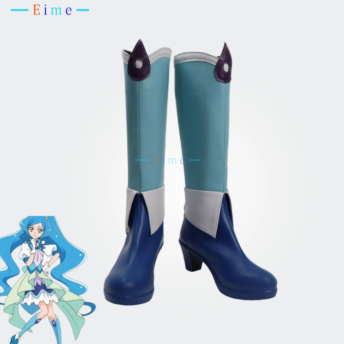 Cure Fontaine Cosplay Shoes Anime Cosplay Props Halloween Carnival Boots Custom Made Big Size PU Leather Shoes