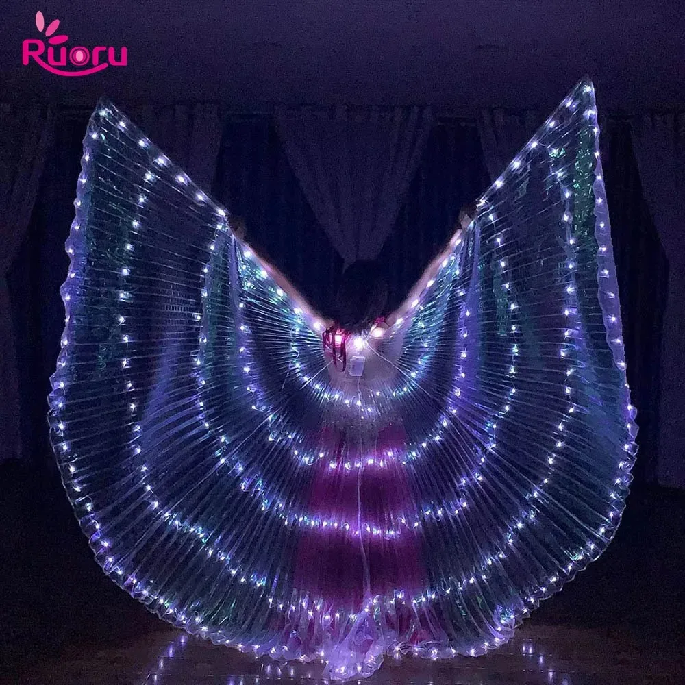 Ruoru 350 Pieces Leds Adult LED Wings Belly Dance Isis Wings Halloween Wing Prop LED Cape Lamp Wing Belly Dance Costumes