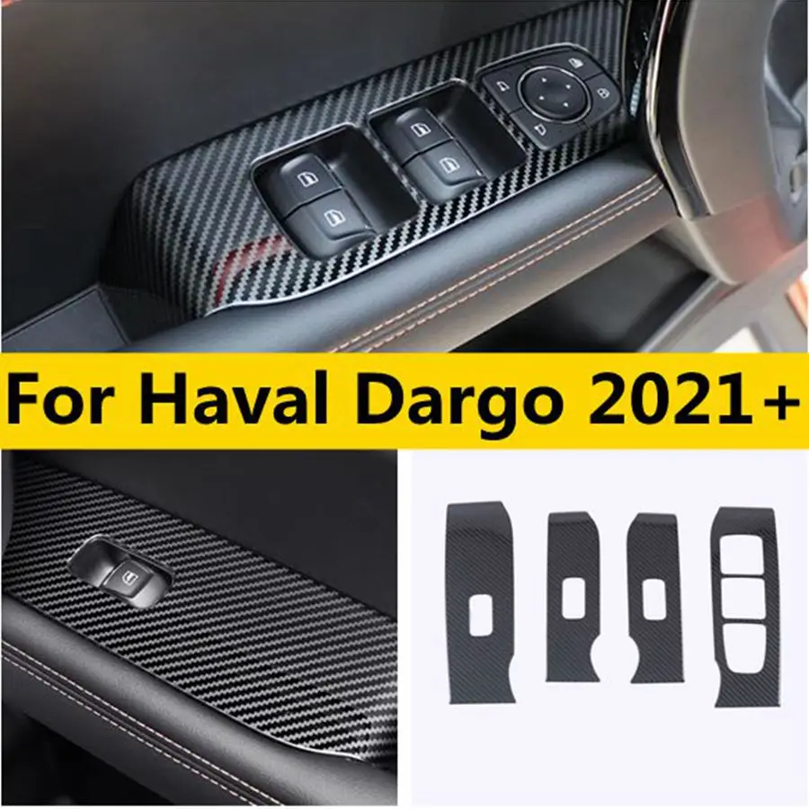 

Door Handle Holder Window Lift Button Switch Open Close Decoration Frame Cover Trim For Haval Dargo 2021 2022 Car Accessories