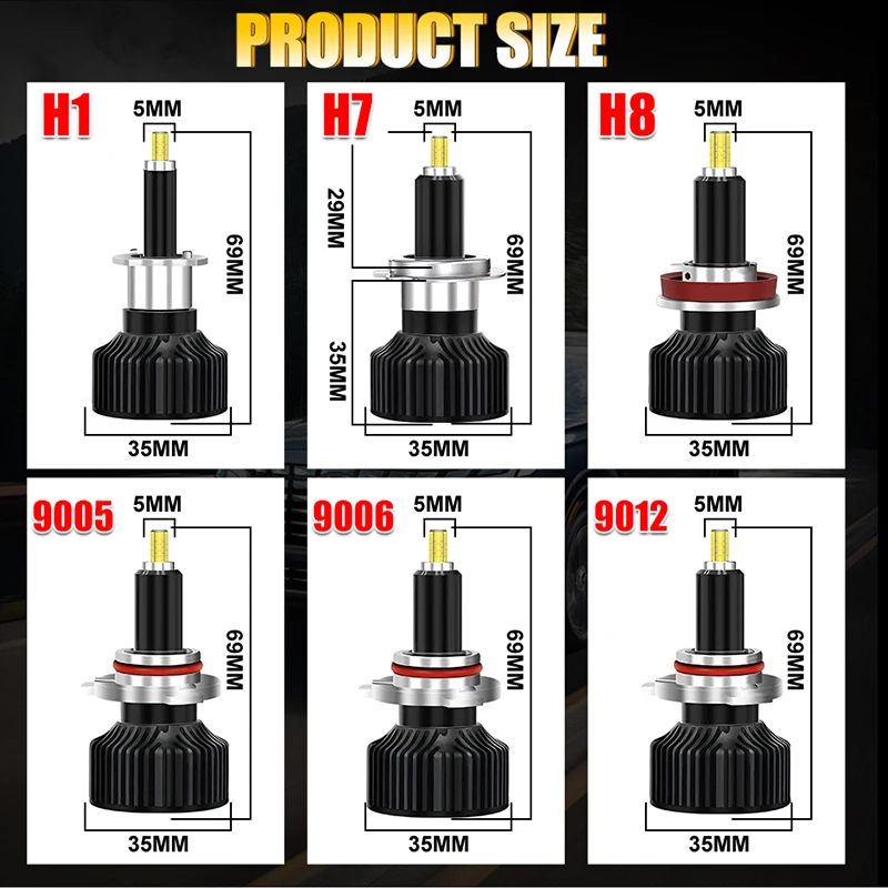 H1 H7 LED Car Headlight Bulb Canbus H8 H11 Fog Lights 9006 Hb4
