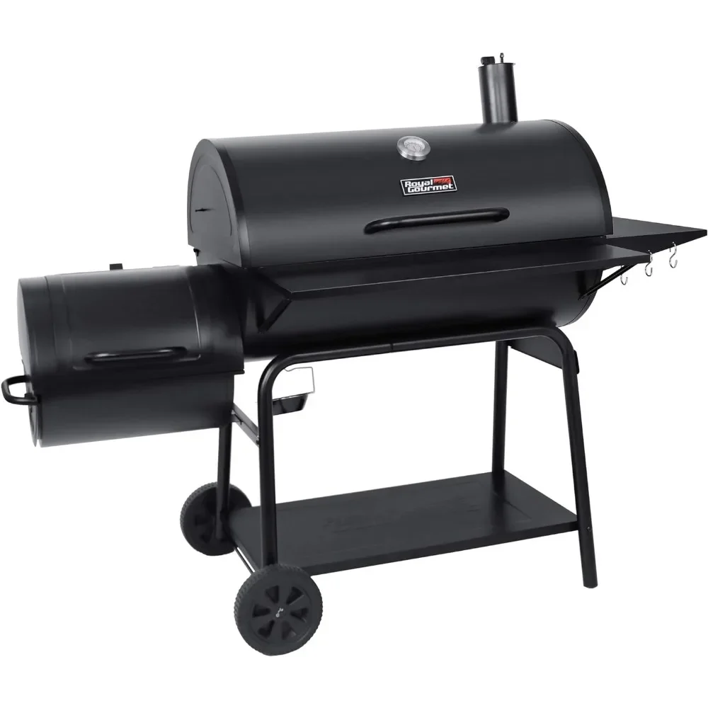 Charcoal Grill with Offset Smoker BBQ Barrel Grill and Smoker Combo, 1200 Square Inches for Large Event