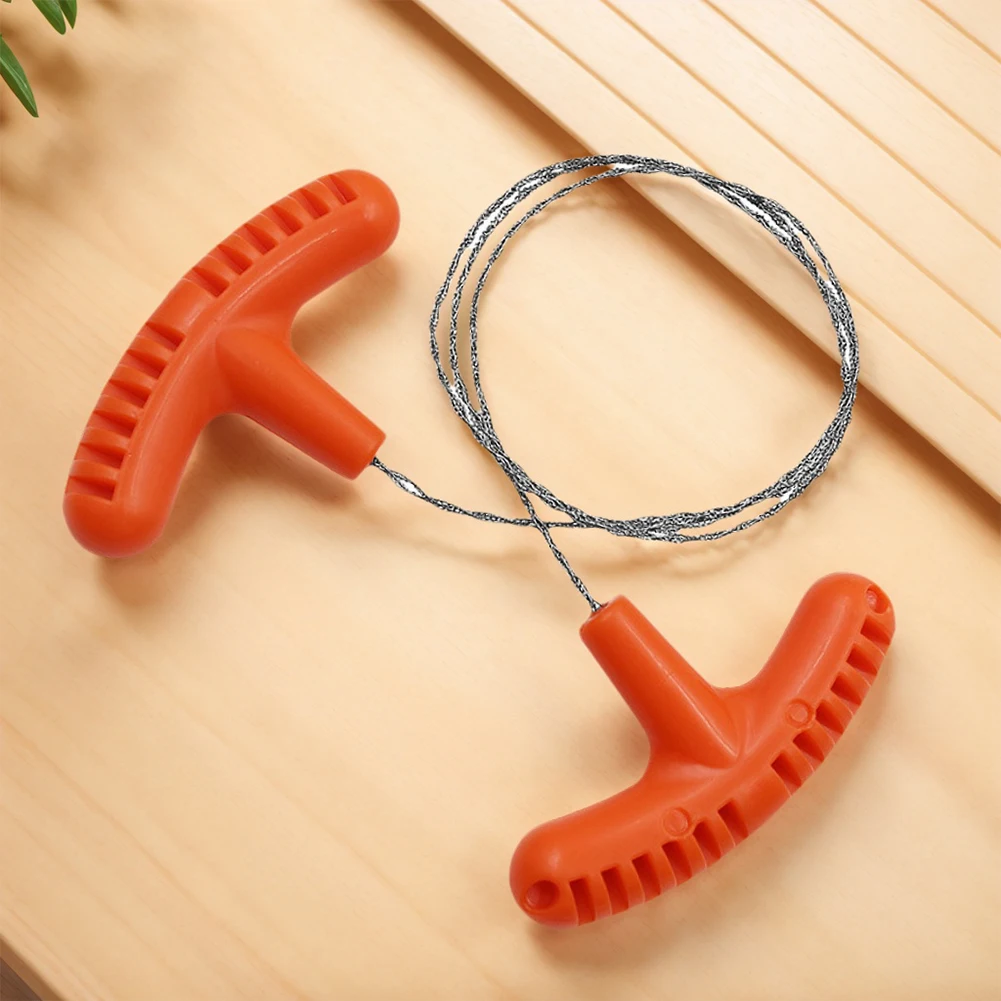 70CM Manual Steel Rope Chain Saw with Finger Handle Hand Cable String Saw Manual Cutting Chain Saw for Portable Emergency