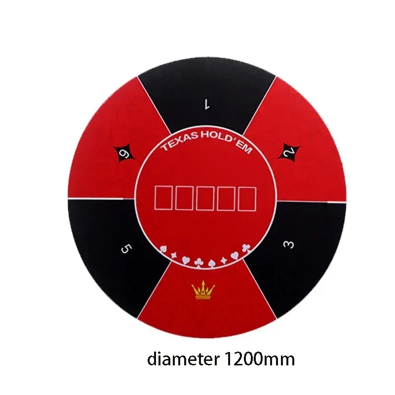 120cm texas hold'em tapete de mesa de borracha redondo portátil poker jogo tapete de mesa de borracha antiderrapante acessórios de entretenimento