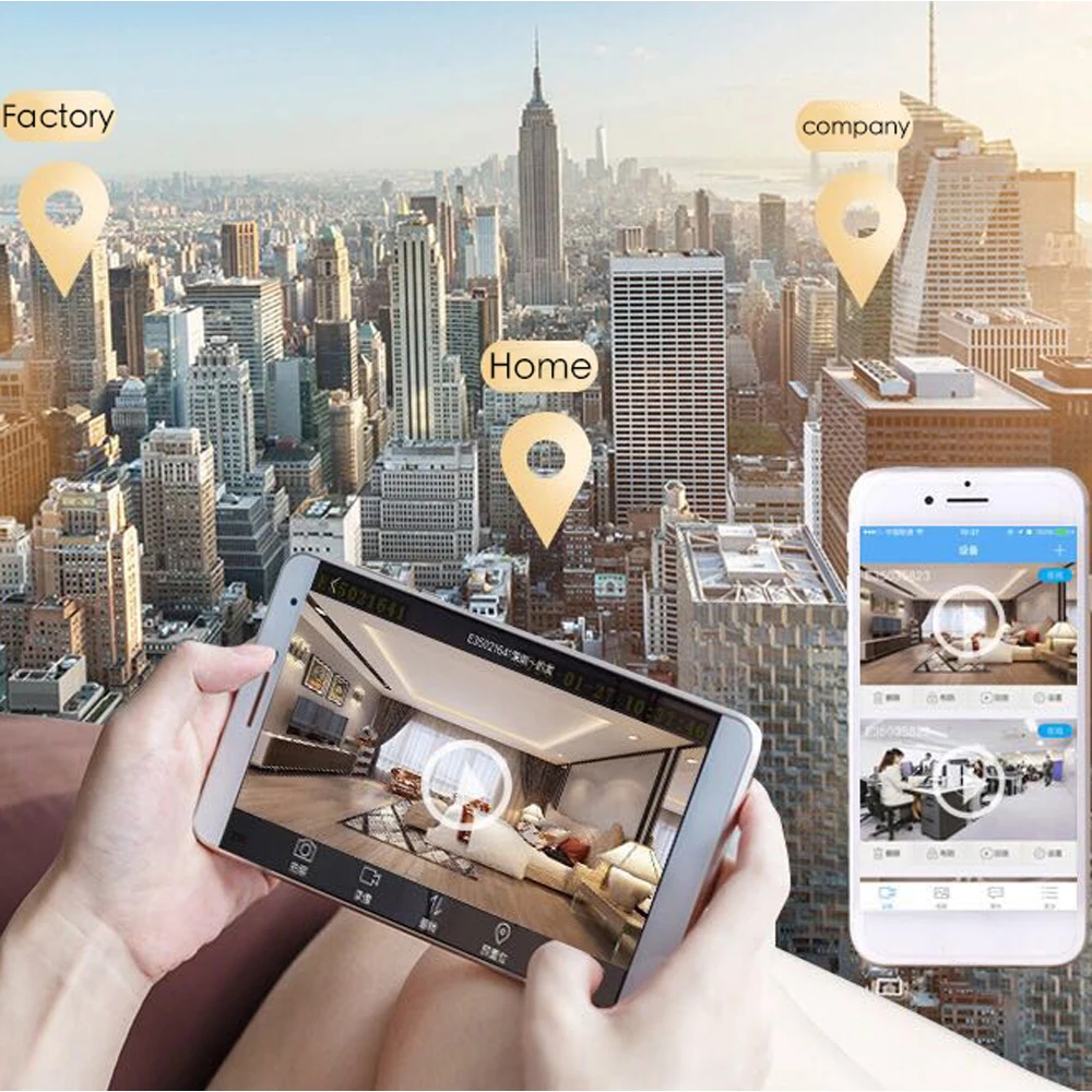 Mini WIFI Camera Outdoor Portable Metal Cameras Light Weight Night- 1080P Loop Recording Cam with Holder Outdoor Camera