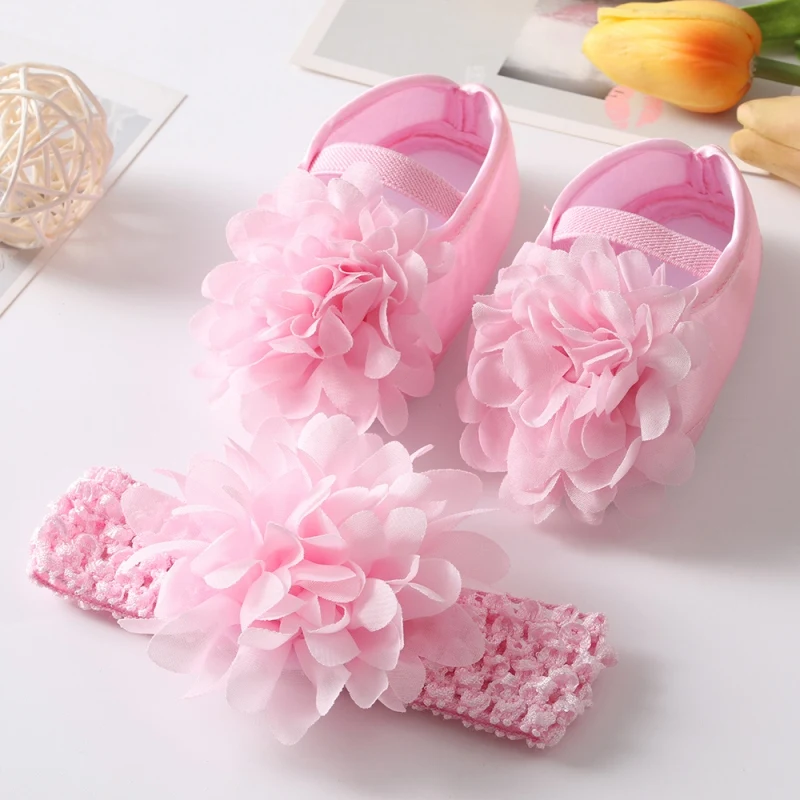 

Baby Girls Shoes Sweet Solid Color Flower Infant Princess Shoes Cotton Soft Anti-Slip Toddlers First Walkers Newborn Crib Shoe