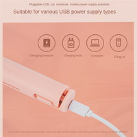 2 in 1 Dual-Purpose Hair Curler, Mini Hair Straightener, Travel Curling Iron,Portable Mini USB Hair Curler Green-A13G