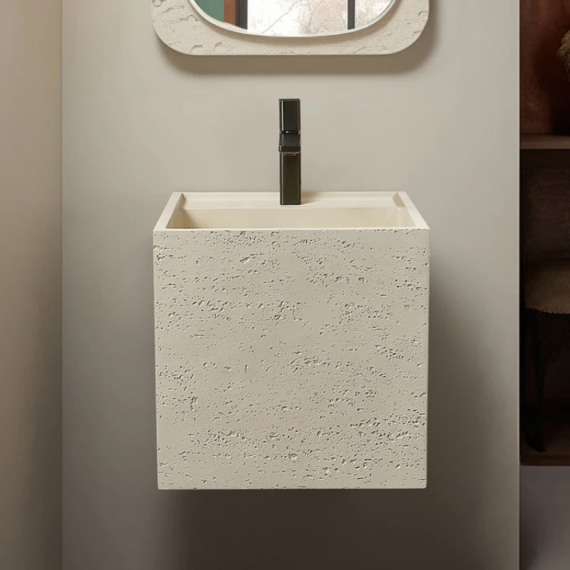 

Travertine small bathroom cabinet integrated wall-mounted wash basin toilet wall-mounted small apartment washstand