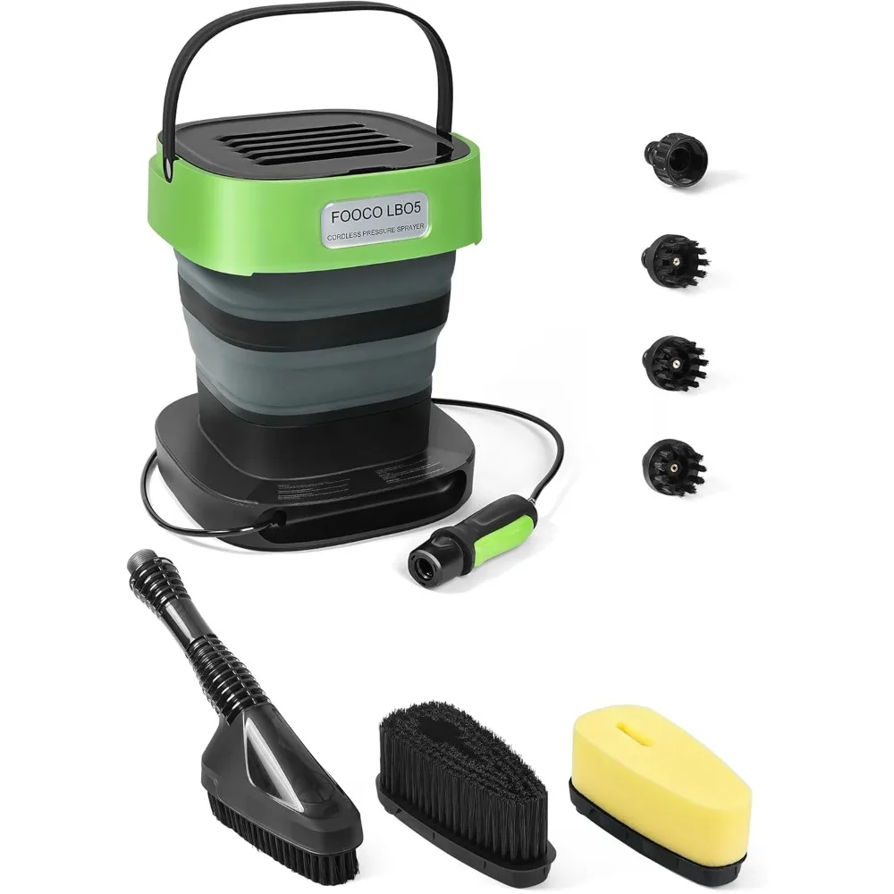

LB05 Pro Cordless Pressure Washer W/Foldable 3.2gal Water Tank & Accessories, Auto-Rewind Hose Reel & Any-Length Lock Portable