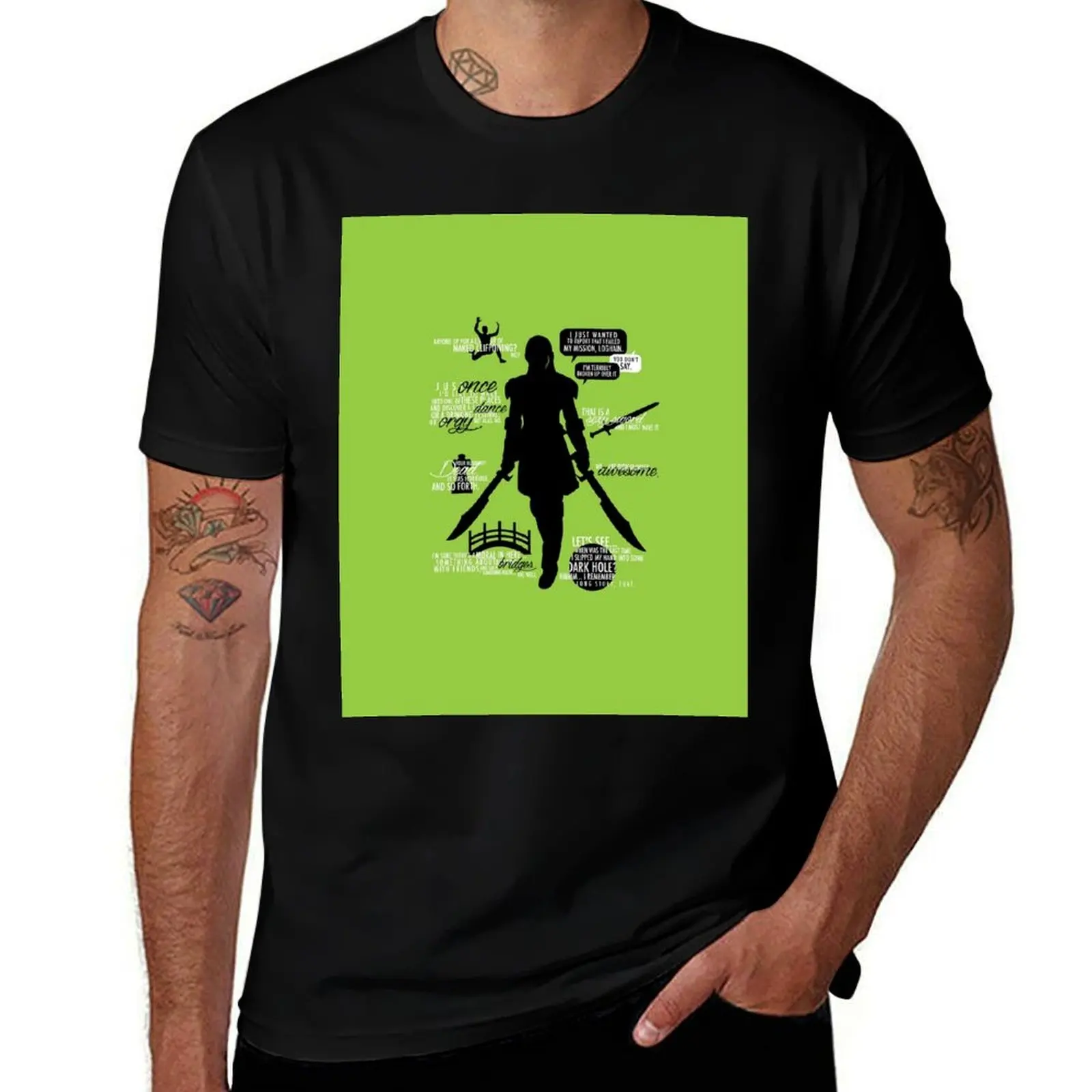 

Dragon Age: Zevran T-Shirt animal prinfor boys summer clothes graphic t shirt vintage mens cotton t shirts