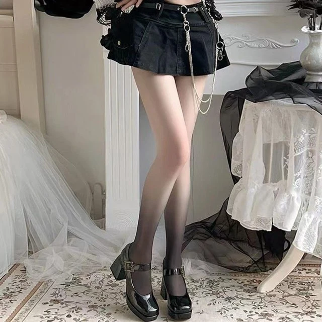 Frauen Y2K Gothic Gradient Strumpfhosen Sexy Push-Up Nylon Strumpfhosen Für Kawaii Lolita Strümpfe Niedlich – Detail 6
