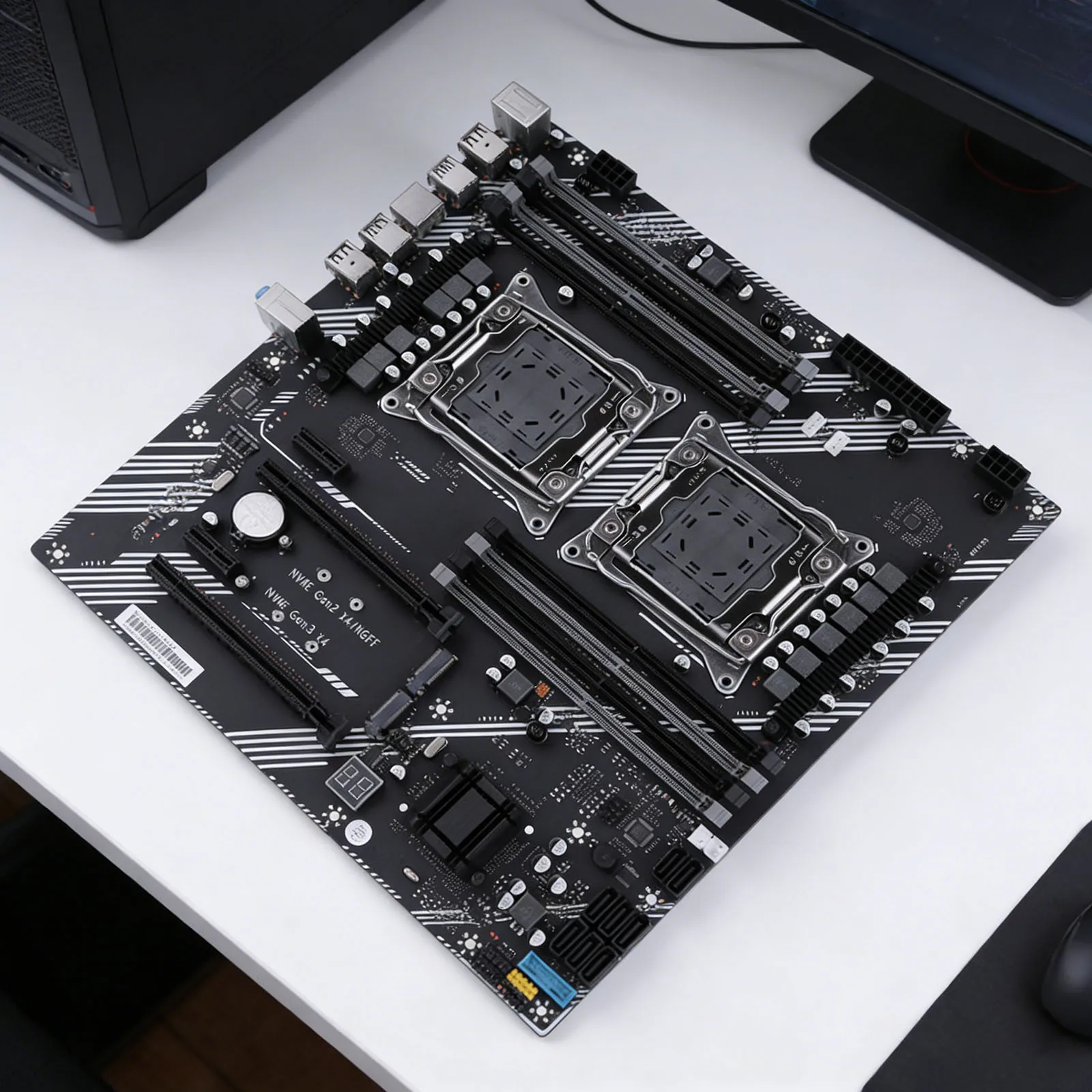 X99 Dual Desktop Motherboard USB 3.0 USB 2.0 M.2 NVME SATA 3.0 Interface Computer Motherboard for Desktop Computer Components