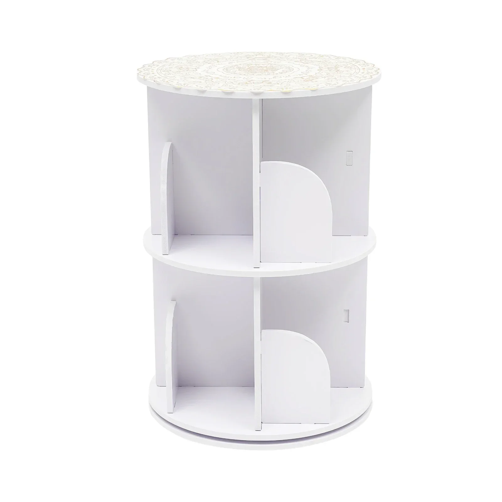 2-Tier Rotating Bookshelf: Stylish Design, Connecting Reality and Imagination, Adds Cultural Charm and Artistic Atmosphere