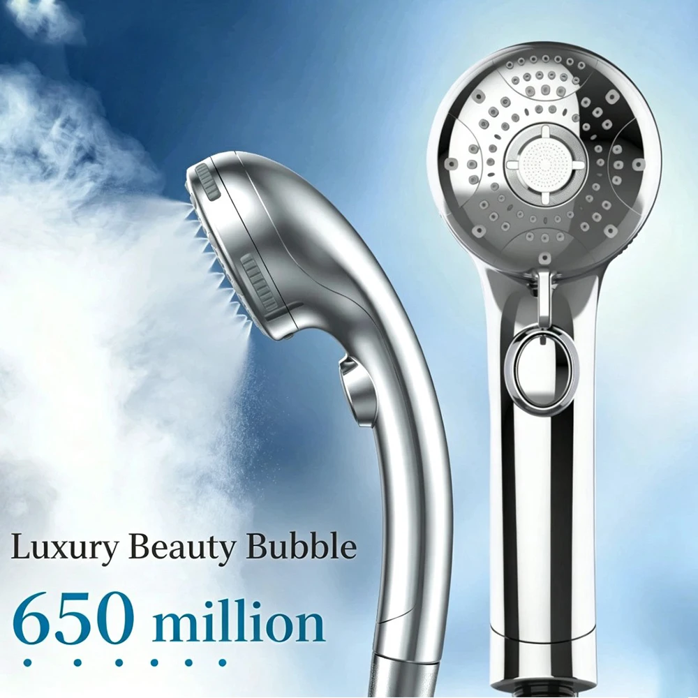 

New Japanese made high-end microbubble nano water beauty handheld showerhead, button water stop new model, high-end minimalist