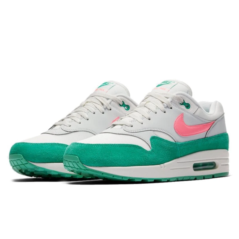 Nike Air Max 1 Running Shoes For Men Womans Red Green Mesh Breathable Comfortable Outdoor Unisex Suede Causal Sports Sneakers