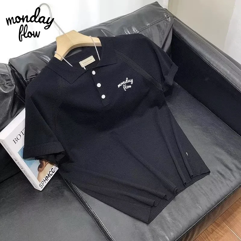 Monday Flow Golf męska 24 wiosenno-letnia koszulka Polo koszula z dzianiny szybkoschnąca koszulka z krótkim rękawem sportowa bluza golfowa na co