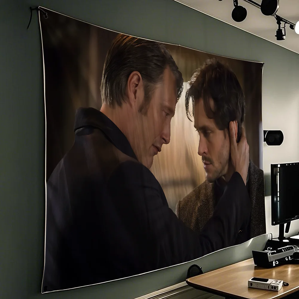 Will H-Hannibal Serie Flagge Wandteppich, lustiges Banner für Studentenwohnheim, Schlafzimmer, Outdoor, Wohnzimmer, Wandkunst, Dekoration, Party