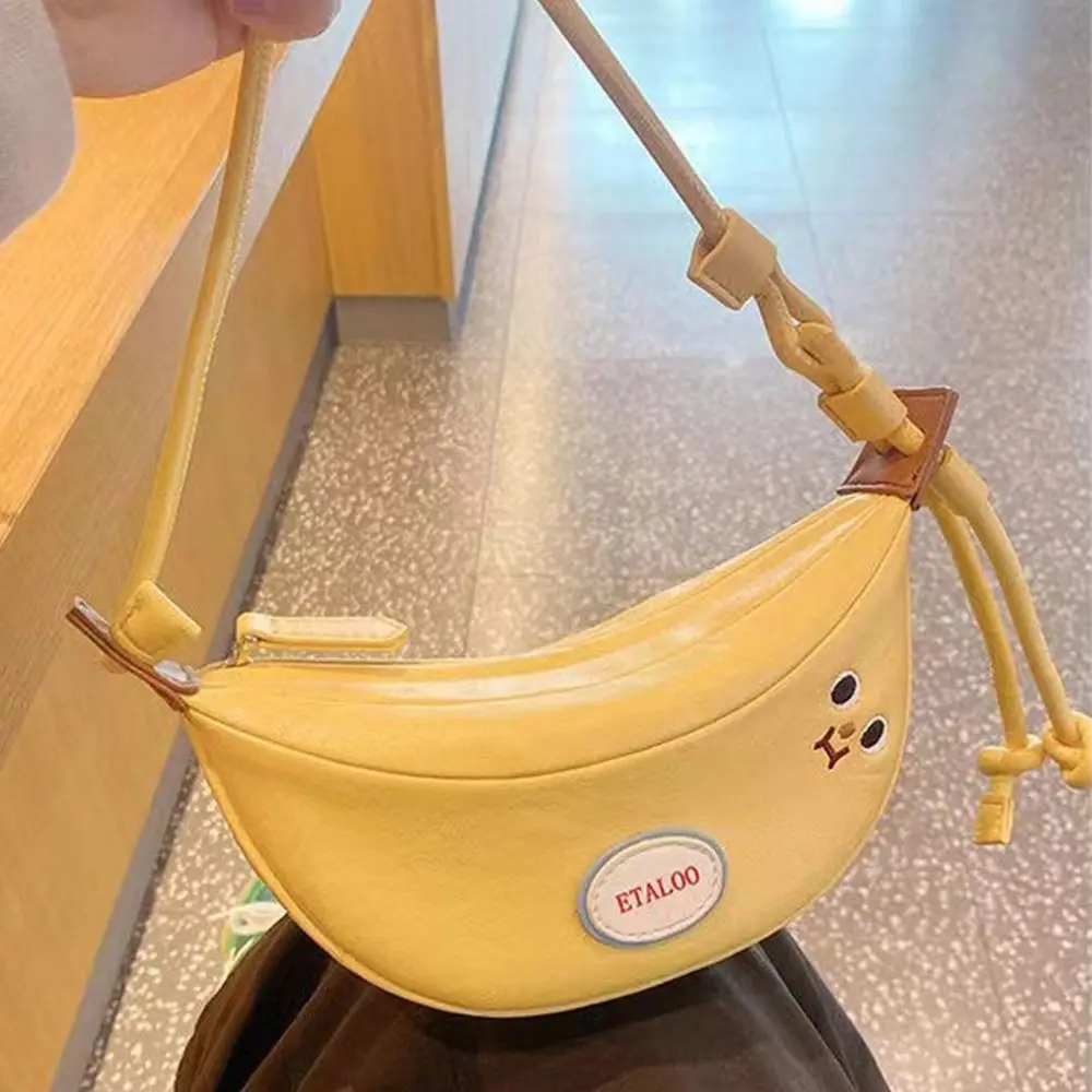 New Cartoon Banana Bag Mini Dumplings Bags Cute Croissant Bag Adjustable Shoulder Bag Parent-Child Bag Ladies Crossbody Bags