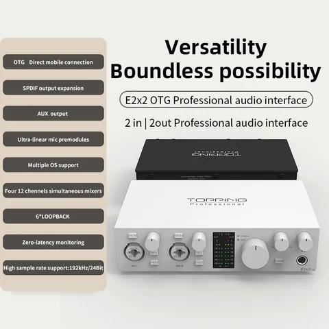 TOPPING E2x2 OTG аудиоинтерфейс с поддержкой USB-C — детальный вид товара