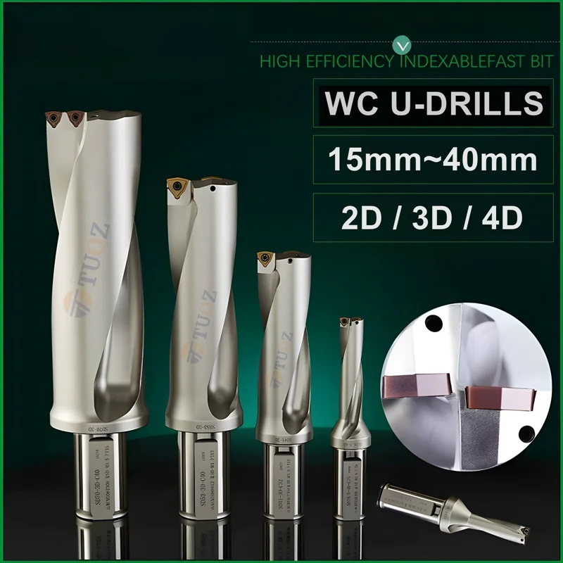 

WC Series High Efficiency Indexablefast Bit Drill Bites Insert 15mm to 40mm Depth 2D 3D 4D U Drill Machinery Lathes CNC Water