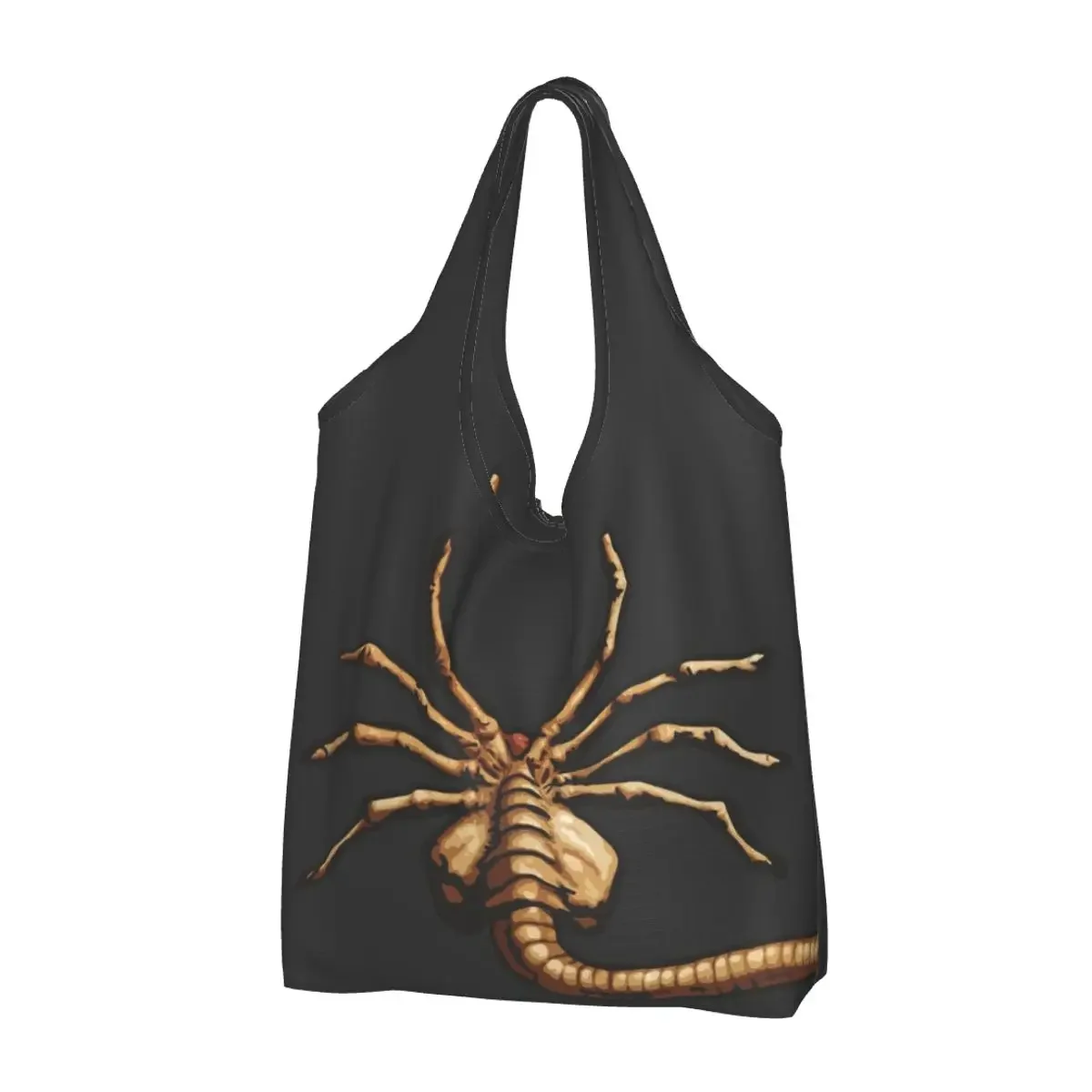 FaceHugger Alien Xenomorph Shoulder  Portable Tote Shopping Bags Large Capacity Shopper Bag Groceries Handbag Shoulder Bag