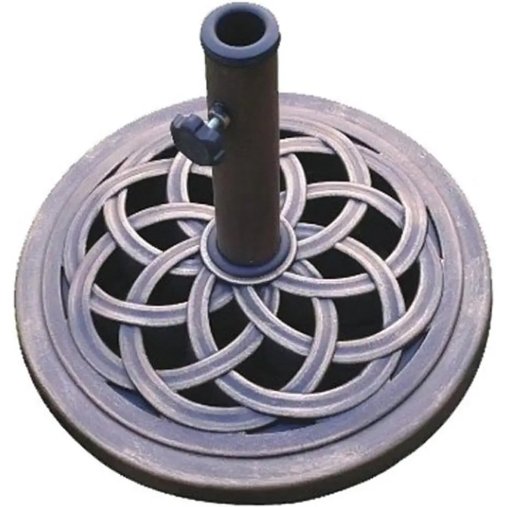 

18-Inch Bronze-Finished Cast Stone Umbrella Base, Rust-Resistant Composite Material