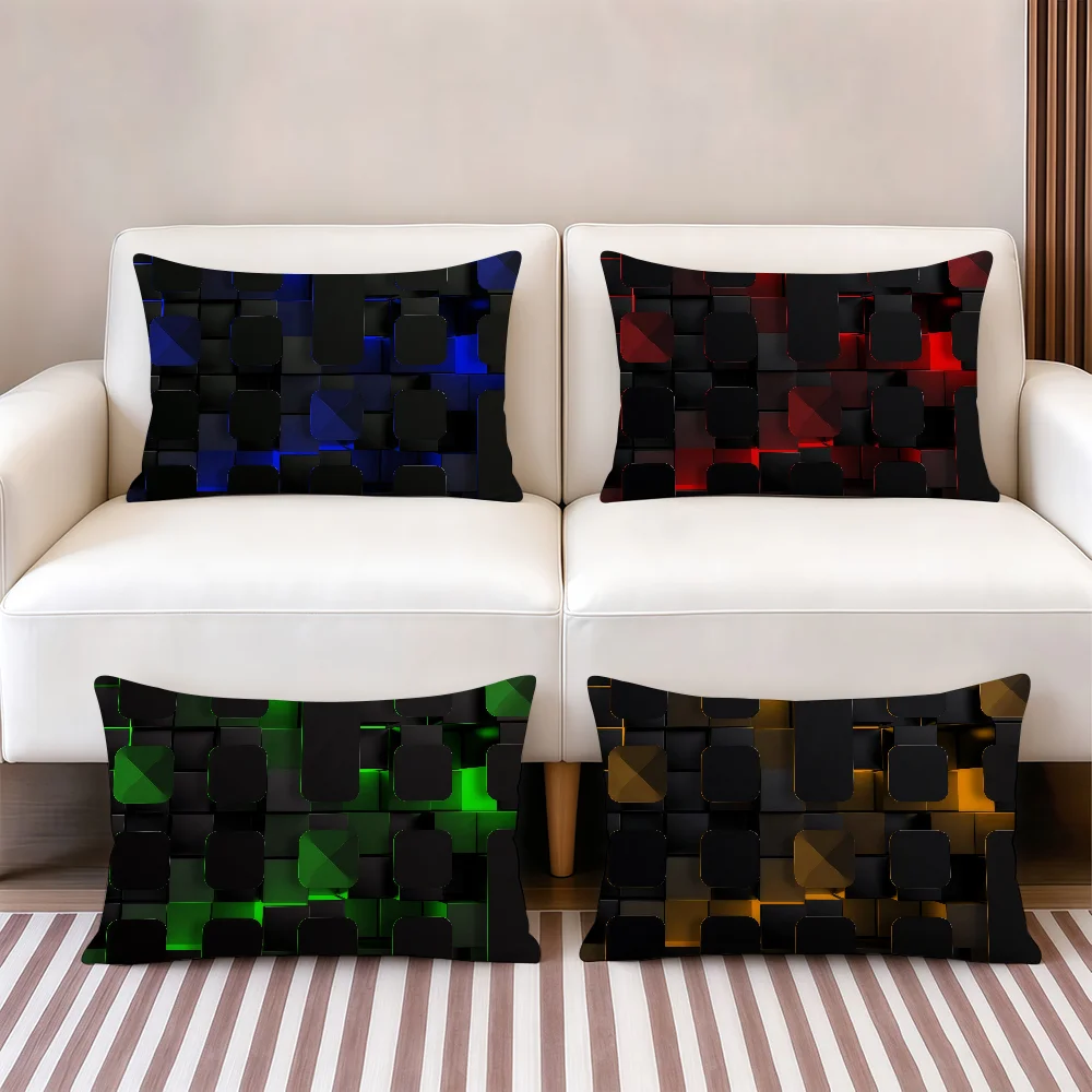 Geometric Cube Design Technology cushion cover Rectangular for Sofas Living Rooms Beds Dorms Camping and Home Decor Office
