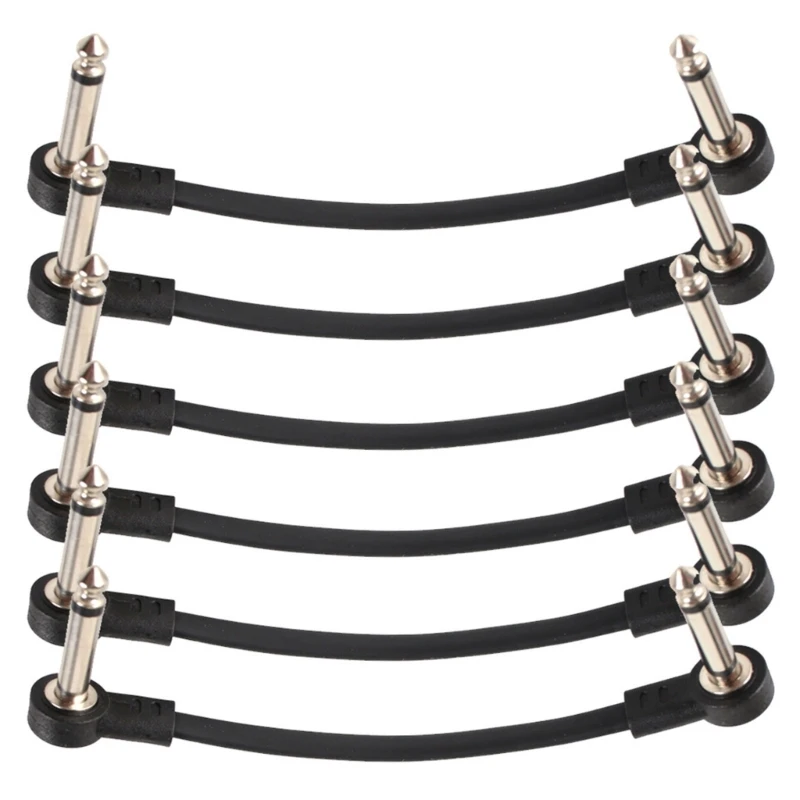 Pack of 6 Thin Guitar Effect Pedal Cable with PVC Space Saving Guitar Patches Cables for Compact Pedalboard Setup