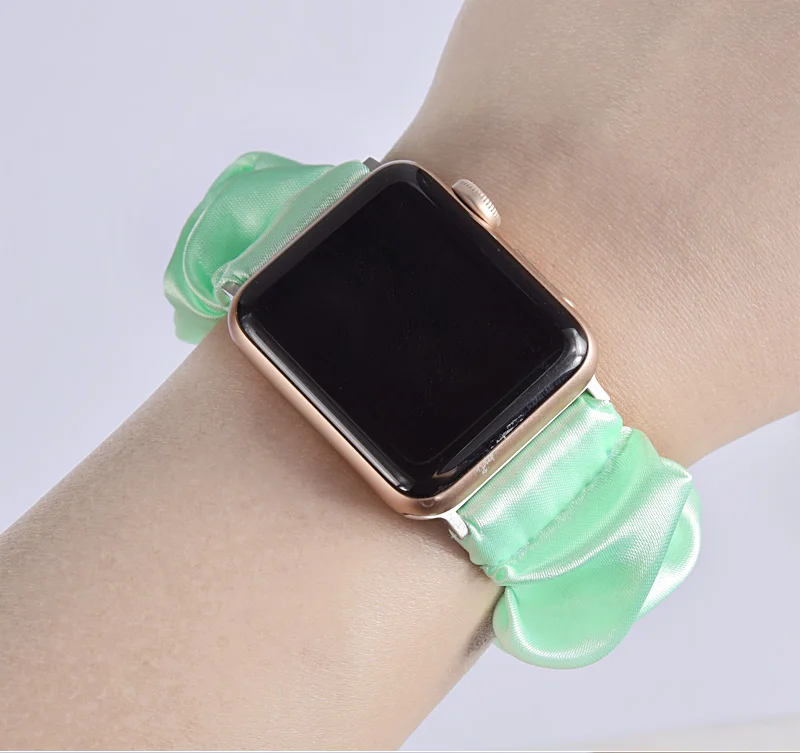 Scrunchie Strap for Apple watch band 41mm 45mm Adjustable Elastic solo Loop  42/44mm 40/38mm for iWatch series 7 6 5 4 bracelet