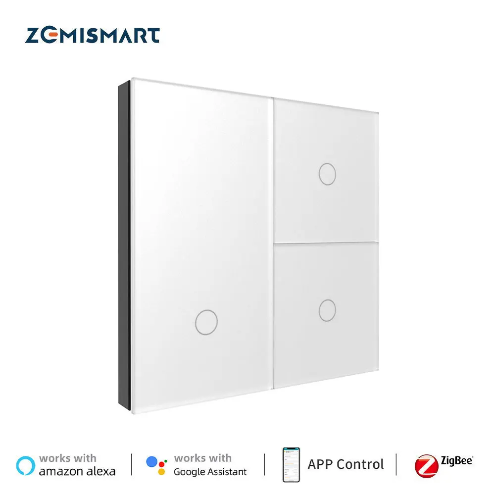 

Zemismart Tuya Zigbee EU Push Button Interruptor 1 2 3 Gangs Smart Wall Light Switch Support Homekit Siri Alexa Google Home