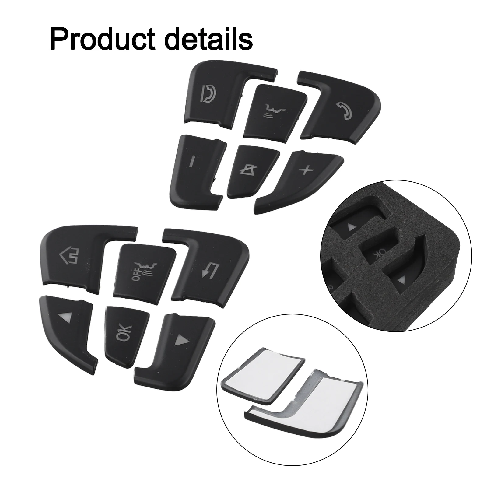 ABS Car Steering Wheel Button Covers 12pcs for Mercedes C W205 C205 S205 GLC C253 X253 Model Years 2015 Through 2018