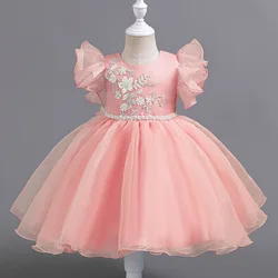 Fashion Flower Girl Dresses for Weddings Lace Sleeveless Girls Party Dress Summer Children Bridesmaid Dress 2-10 Years