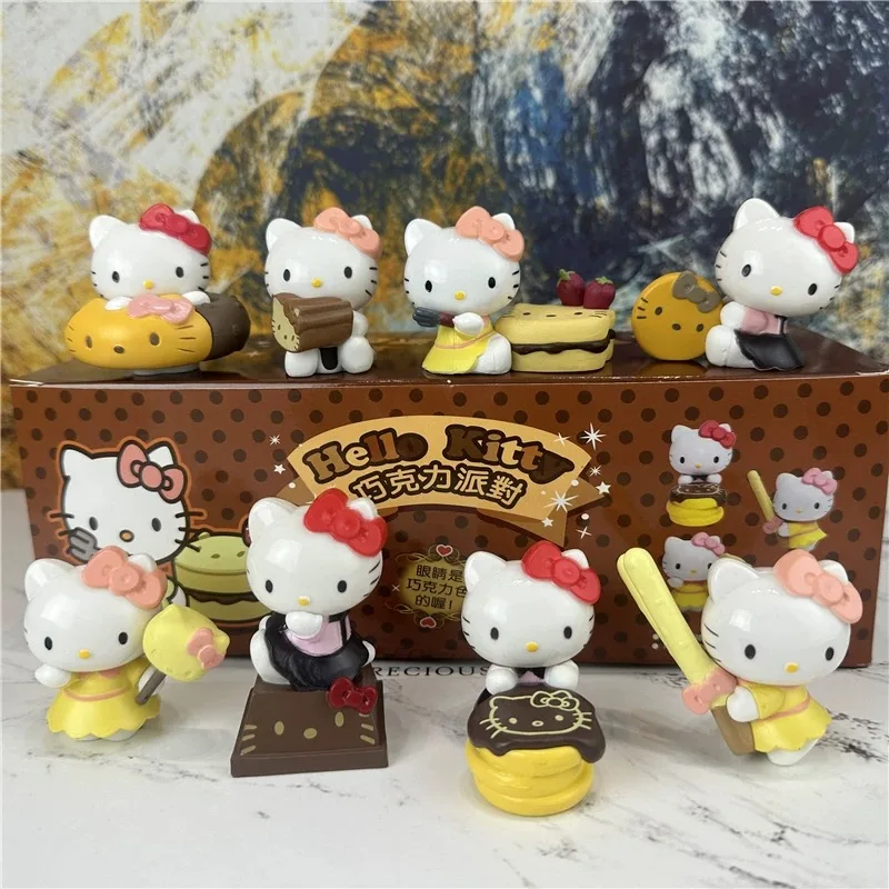 

Kawaii Sanrio 5 см фигурка Hello Kitty Cat эльфы шоколадная аниме кукла украшение «сделай сам» рождественские подарки для девочек и детей