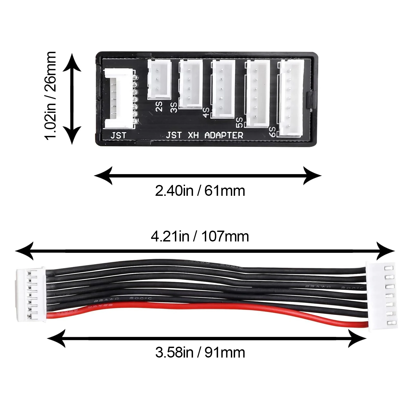 HobbyPark JST-XH LiPo Battery Charger Balance Board Extend Expansion Board Adapter Converter with Battery Straps