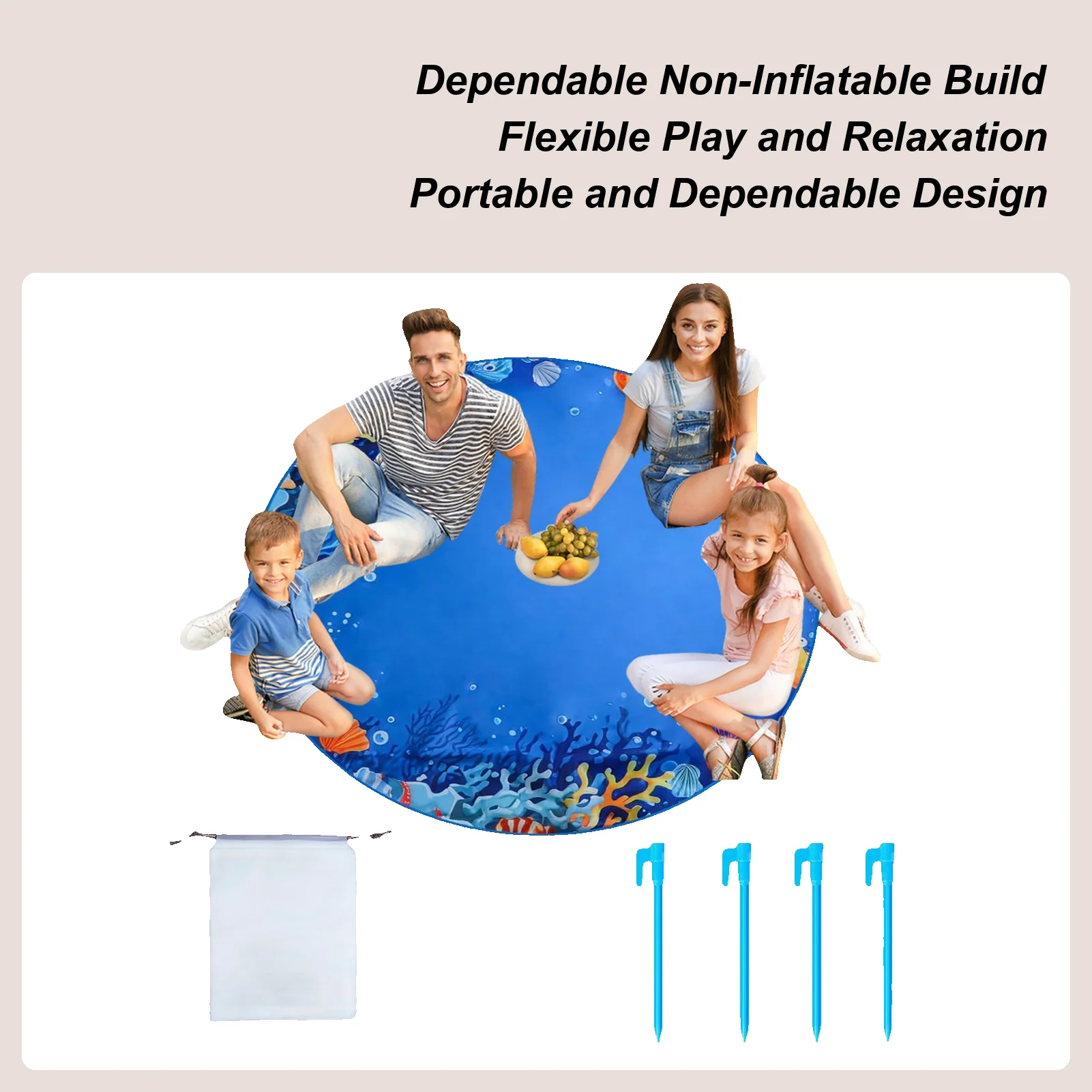 

Beach Kiddie Pool Beach Puddle Wading Pools With Carrying Bag Waterproof Outdoor Water Play Sand Toy For Picnic Travel Vacation