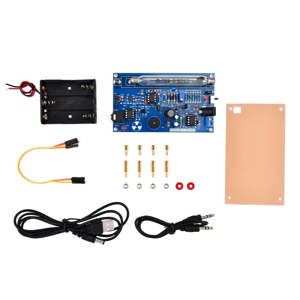 Imagem -02 - Diy Montado Geiger Contadores Kit Geiger Contador Módulo Miller Tubo gm Detector de Radiação Nuclear com Som Luz Alarme