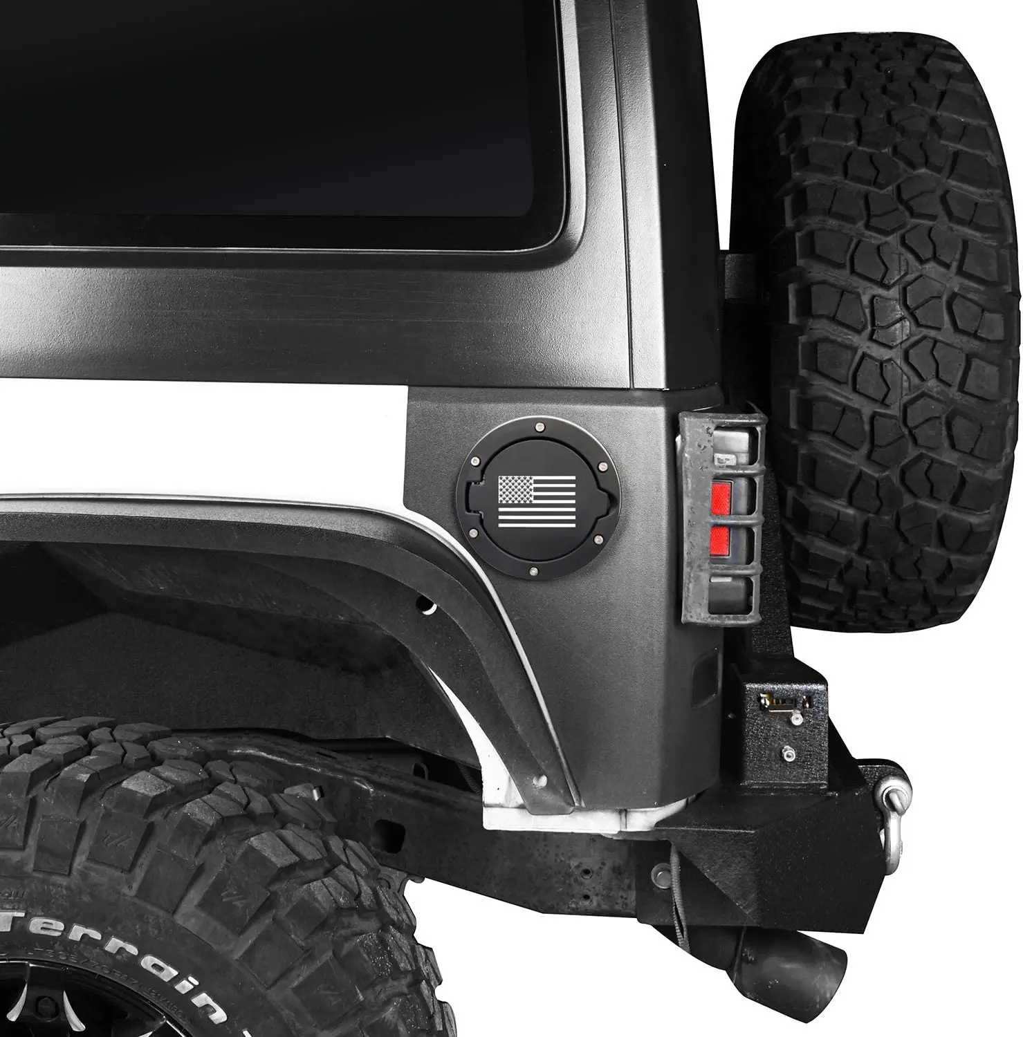 غطاء الوقود لرانجلر JK غطاء باب حشو الوقود غطاء خزان الغاز الملحقات الخارجية ل جيب رانجلر JK JKU 2007-2017 العلم الأمريكي #2