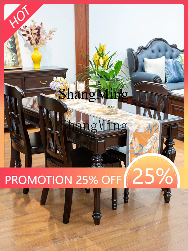 

FG dining table solid wood light luxury dining table and chair combination furniture rectangular dining table household