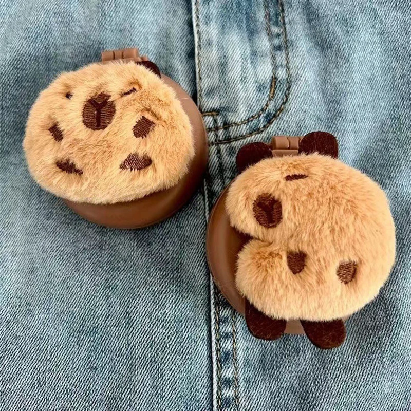 Pettine pieghevole per cuscino d'aria Capybara con specchio pettine portatile da viaggio per capibara spazzola per massaggio antistatica per donna strumento per lo Styling dei capelli