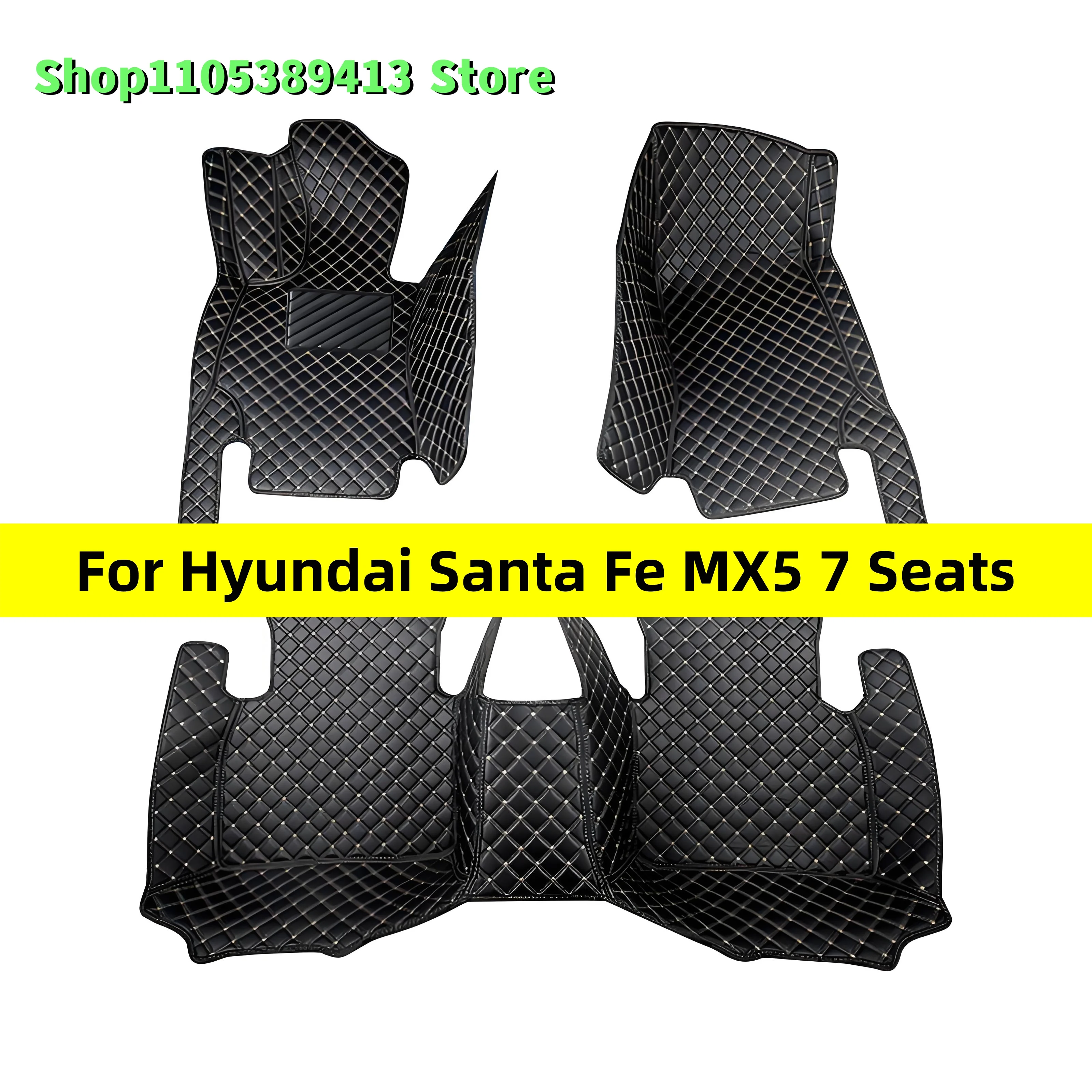 

Mats Carpets Leather Custom Car Floor Mats For Hyundai Santa Fe MX5 7 Seats 2024 2025 2026 2027 2028 Car Mat Accessories