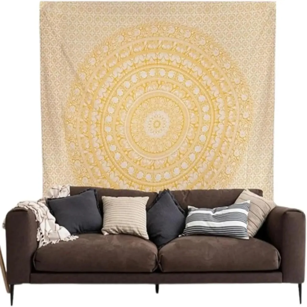 VIKAMA Hippie Mandala Tapestry Bohemian Aesthetic Wall Hanging for Indoor Room Home Decor