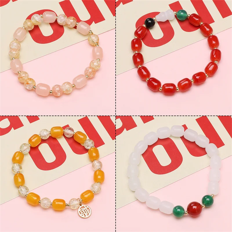8×10MM Color Imitation Jade Straight Hole Bead Loose Spacer Beads Handmade For Jewelry Making Bracelet Necklace Accessories