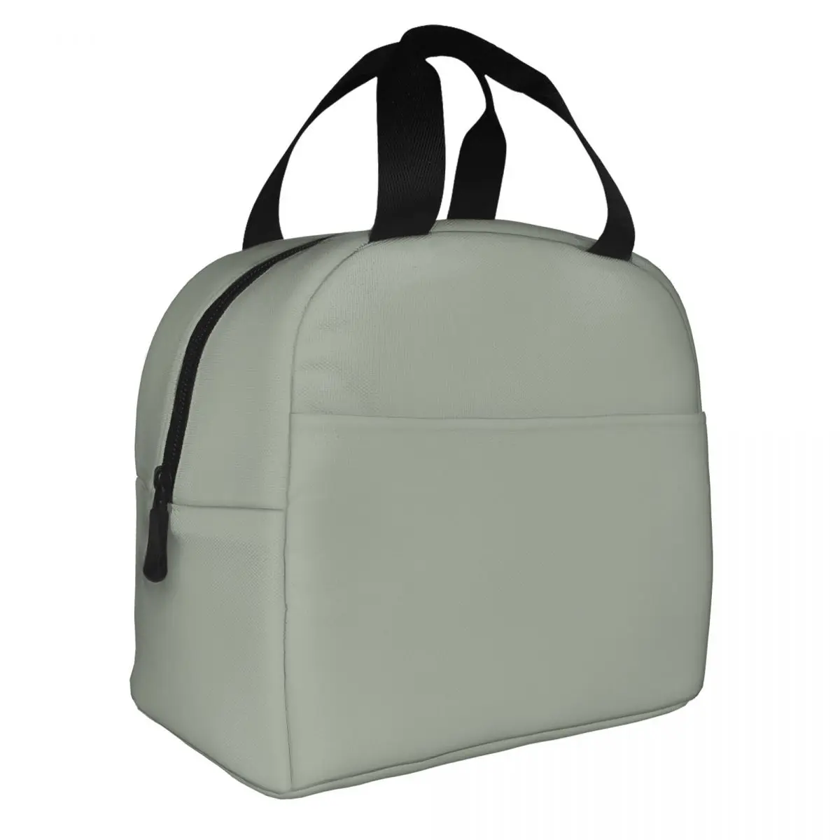 Desert Sage Grey Green Pattern Solid Color Lunch Bag Portable Insulated Cooler Thermal Food Picnic Lunch Box for Women Girl