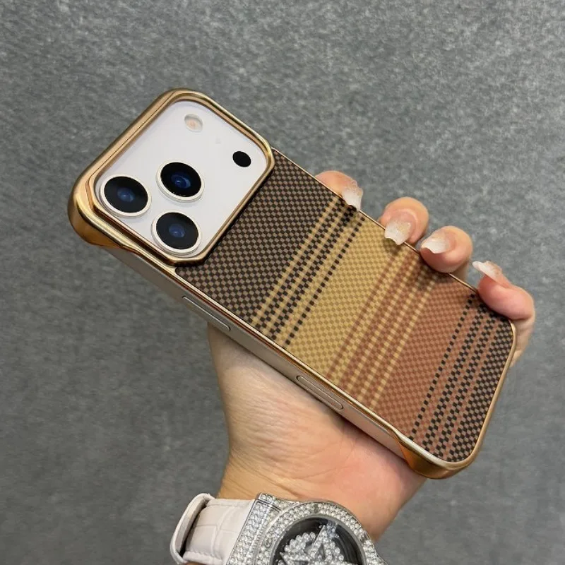 

Магнитный чехол для телефона HOCE из углеродного волокна с кевларовым узором для iPhone 17 16 15 14 Pro Max 17 Air, ультратонкий безрамный матовый твердый чехол