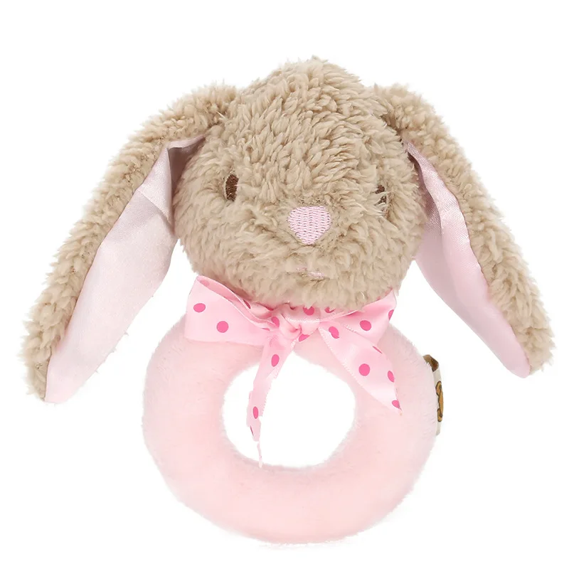 Jouets hochet animaux de dessin animé pour bébé, anneau à main en peluche pour bébé, lit, iles mûres, nouveau-nés précoces, 0-24 mois