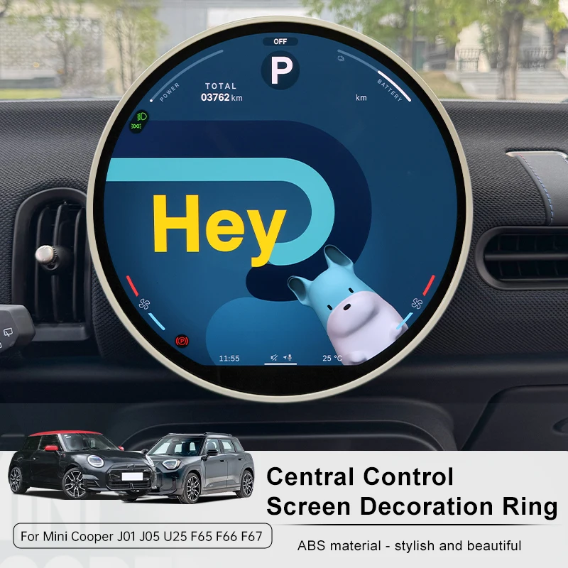 

Car Central Control Screen Decoration Ring For MINI Cooper S U25 F65 F66 J01 J05 Countryman Navigation Screen Cover Accessories