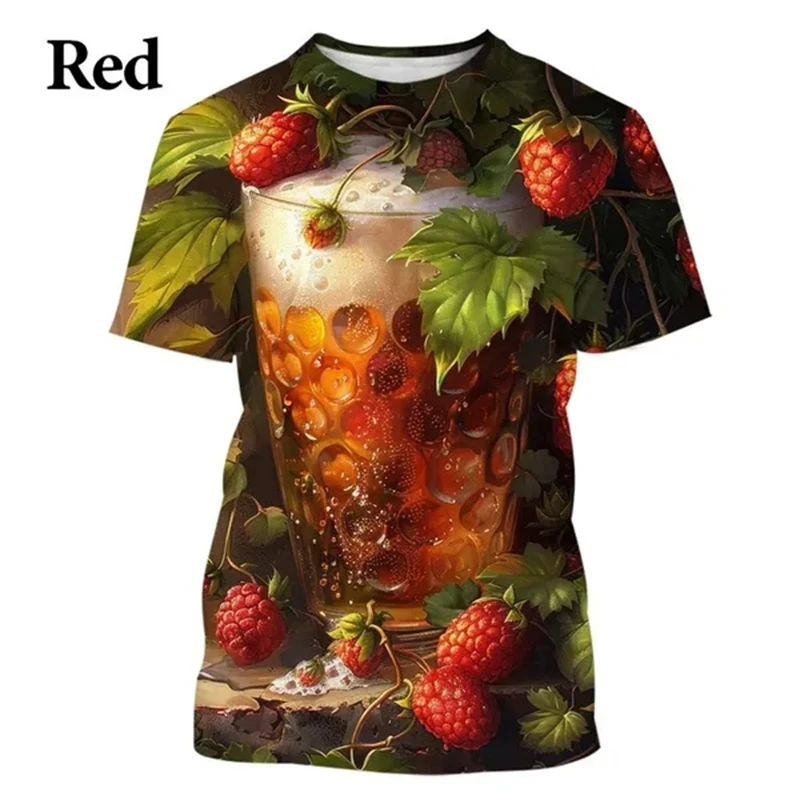 Summer New Classic Beer 3D Print Men\'s Short-sleeved T-shirts Trend Unisex Casual O Neck T Shirt Comfortable Cool Top Tees Shirt