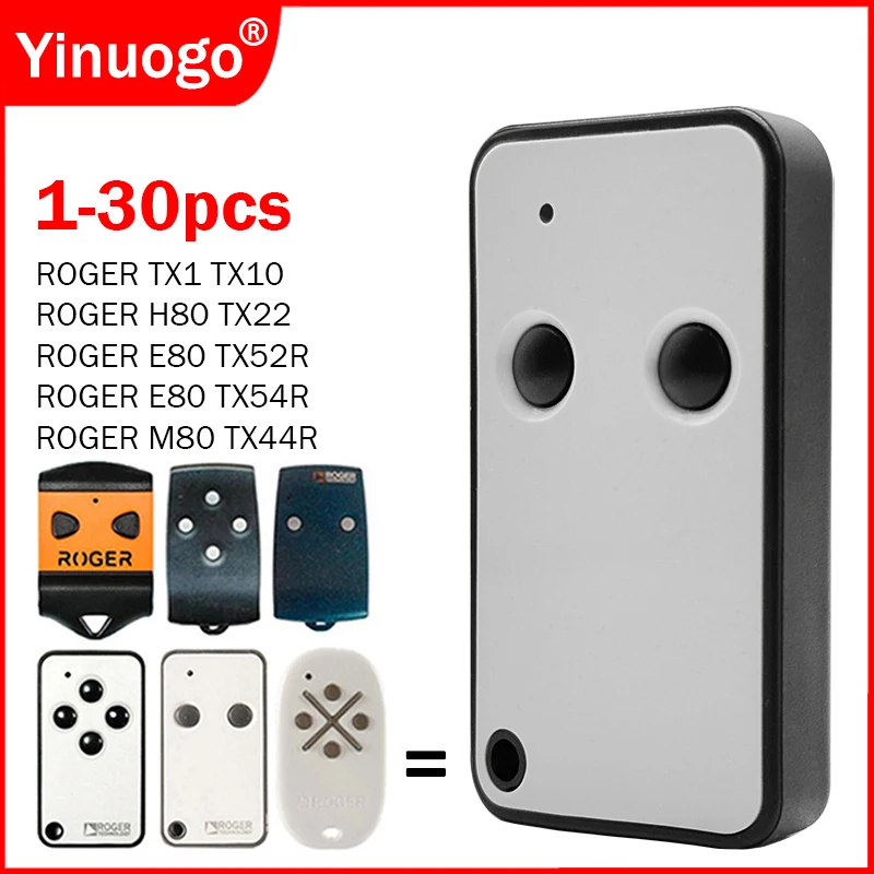

ROGER E80/TX52R/2 E80/TX54R/2 M80/TX44R H80/TX22 TX10 TX1 Garage Door Remote Control 433.92MHz Remote Control for Electric Gate