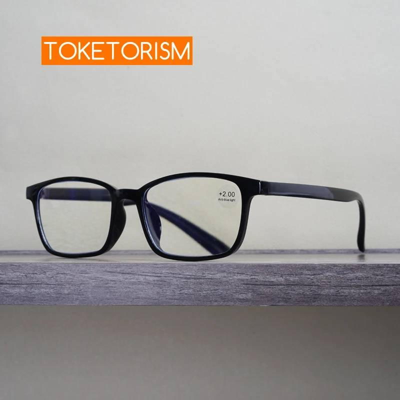 

Toketorism Blue Light Blocking Reading Glasses Ultralight TR90 Frame Diopter +1.0 +2.0 To +4.0 Presbyopia Eyeglasses 202