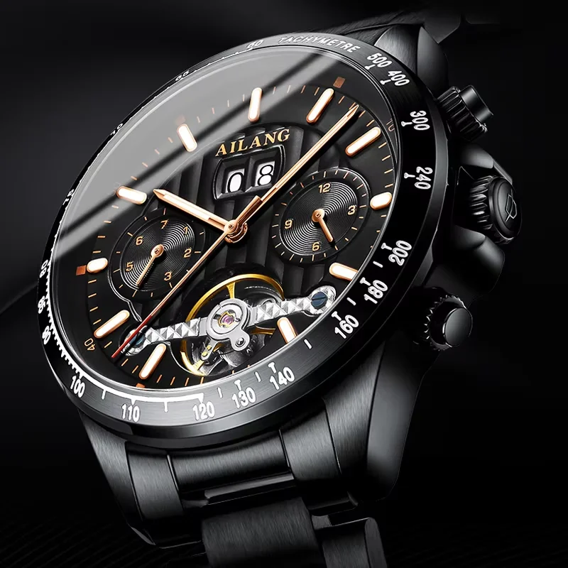 2026 Relojes AILANG Fashion Mechanical Watch Calendar Month Week Waterproof Tourbillon Watches Sport Automatic Wristwatch AL8828 view 6